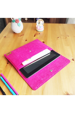 Ju Yaratıcı Tasarım Keçe Tablet Kılıfı Mavi Samsung Uyumlu Asus Le
