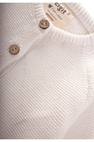 Cigit Links Triko Hırka 1-5 Yaş Ekru Ekru