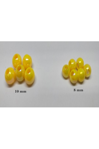 Janjan Sarı Boncuk 8 Mm Dip Yemi Geniş Delik