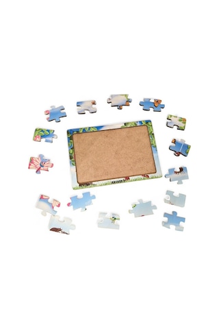 Kelebekler - 16 Parça Eğitici Öğretici Ahşap Çocuk Puzzle Yapboz Bebek Çocuk Oyuncak