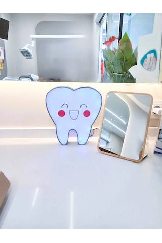 Gülümseten Bir Dokunuş Diş Şeklinde Rgb Led Lamba 24x17x5 Cm
