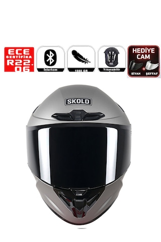 Skold Rapid Kapalı Kask Ece-22.06 Titanyum Gri