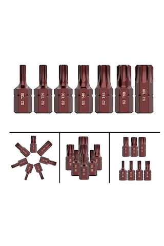 Ht- Arm 10 Adet Kısa T20 Torx Bits Uç Kaplamalı