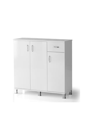 Ahşap Çekmeceli 3 Kapaklı Ayakkabılık Çok Amaçlı Dolap Ckmc3ayk3 001