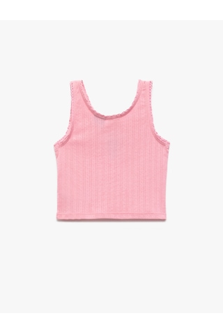 Koton Powerpuff Girls İşlemeli Lisanslı Kolsuz Bisiklet Yaka Atlet Pembe 5skg30111ak Gül