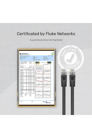 Unıtek Cat6 Patch Kablo 20mt Flat 1gbps, Siyah C1815gbk