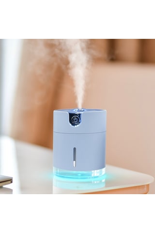 Wt-h16 Usb Şarjlı Su Desenli Atomize Nemlendirici, Renkli Gece Işıkları, Su Tankı Kapasitesi: 300 Ml Mavi