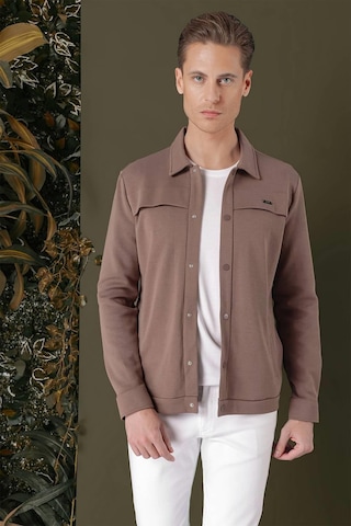 Efor G 1562 Slim Fit Kakao Klasik Gömlek Kahverengi
