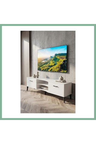 Bşkvirgo Vera Tv Sehpası Suntalam Beyaz 160x35 Cm Bsk2026