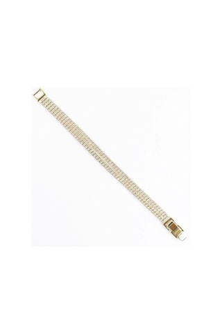 Dört Sıra Taşlı Çelik Bileklik Çok Renkli