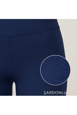 Pantofit Şardonlu Yüksek Bel Kadın Tayt Toparlayıcı Slim Fit Kışlık Ka Lacivert
