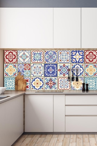 MSticker Mutfak Tezgahı Arası Folyo Kaplama Laminasyonlu Mozaik Çini Desen 2