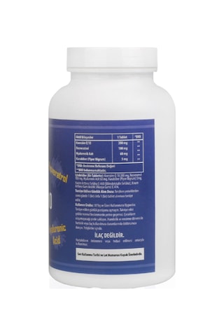 Coenzyme Q-10 Hyaluronik Asit Resveratrol Piper Nigrum 180 Tablet 3 Kutu 540 Tablet
