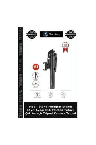 Mobil Stand Fotoğraf Standı Kayıt Ayağı C16 Telefon Tutucu Çok Amaçlı Tripod Kamera Tripod