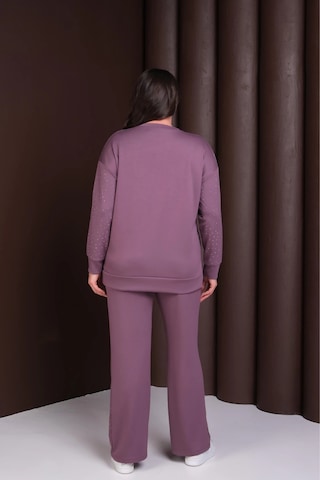 Önü Taş Baskılı Alt-üst Takım Mor