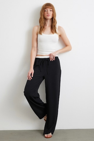 Never More Bel Bantlı Wide Leg Pantolon Siyah Siyah