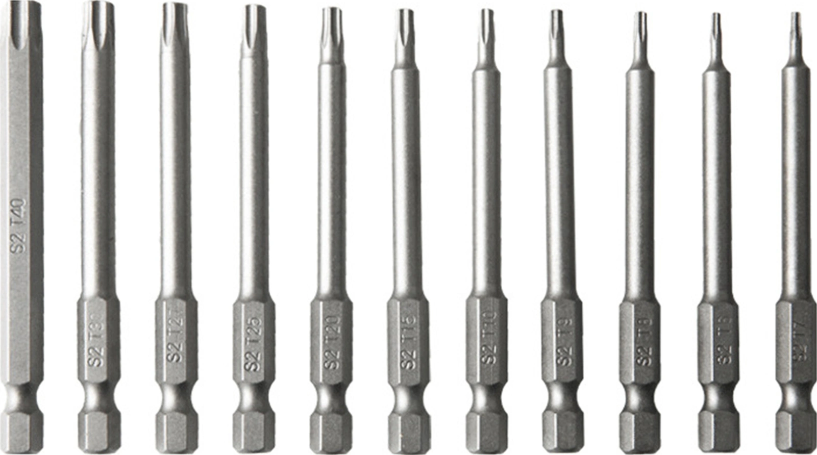 Xindoker 11 Adet Çelik Krom Vanadyum Yıldız Tipi 75mm Tornavida Ucu Seti - Delikli, Sandblasted, Somun Sıkma Aleti Uçları