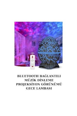 Yumurta Şeklinde Su Dalgalı Bluetooth Speaker Lamba Renkli Şarjlı