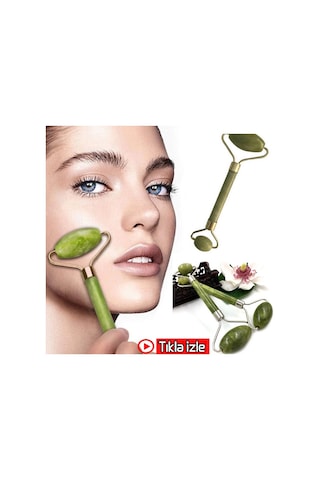 Yeşim Taşı 2li Jade Roller Yüz Masaj Aleti Roller Yeşim Taşı Çok Renkli