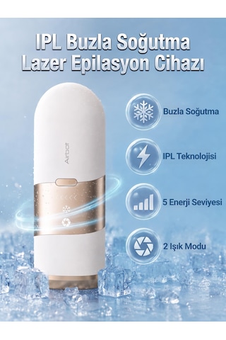 Airbot Aria Opal Ipl Tüy Alma Cihazı - Buz Soğutmalı Lazer Epilasyon Cihazı- Şampanya Altını