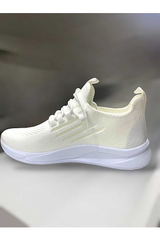 Tutınom Unisex Ortopedik Yumuşak Taban Günlük Yazlık Sneaker Spor Ayakkabı Beyaz Buz