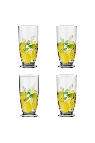 Lucky Art Limora Akrilik 715 Ml 4 Lü Büyük Boy Bardak Seti Dıo30008 Sarı