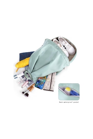 Yeşil Ayakkabı Bölmeli Ve Islak Cepli Su Geçirmez Yüzme Sırt Çantası, Spor Ve Seyahat Sırt Çantası Küçük Spor Çantası Diğer