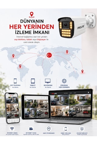 4 Lü Sesli Güvenlik Kamerası 5 Mp Gece Renkli Yüz Ve Araç Tanımalı Full Hd Kamera Sistemi