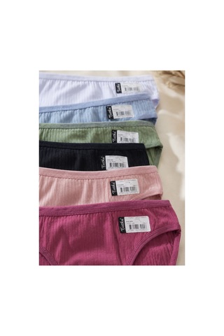 Uğur Bebe 12 Adet M-l Beden Tutku Kadın Külot %100 Pamuk Ribana Bikini Külot 6 Renk Seçeneği Yumuşak, Rahat, Günlük Kullanım Asorti Asorti