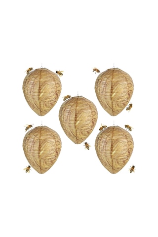 Hfambition 5 Adet Asılsı Wasp Yuva Sokağı, Asma Tipi Sahte Arı Yuva, Bahçe Dış Mekan Arı Engelleme Ürünü