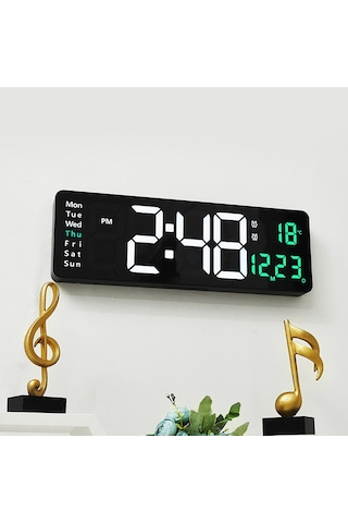 Yystore Ev Duvar Saati Led16 İnç Geniş Ekran Fonksiyonu Dijital Diğer