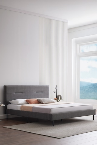 Sovene Başlıklı Karyola 2'li Set - Koyu Gri