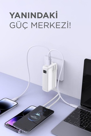 Torima TRM-1027 20000 mAh Hızlı Şarj Dijital Göstergeli Powerbank Beyaz