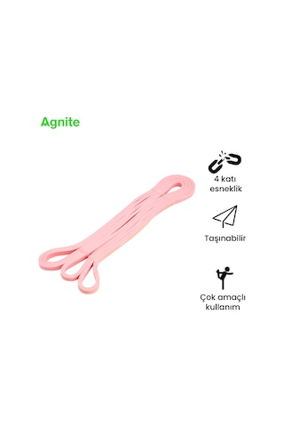 Agnıte Silikon Direnç Bandı 2080x4.5x6.4mm Pilates Fitness Pembe