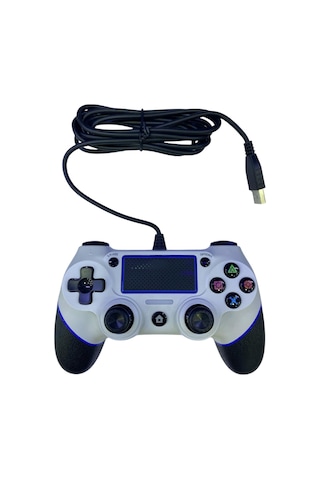 Kontorland - Ps4 Ve Pc Uyumlu Titreşimli Kablolu Oyun Kolu Gamepad P4h - Beyaz