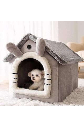 Tineke Klasik Model Yumuşak Kedi Yatağı Derin Uyku ve Kış Evi Medium