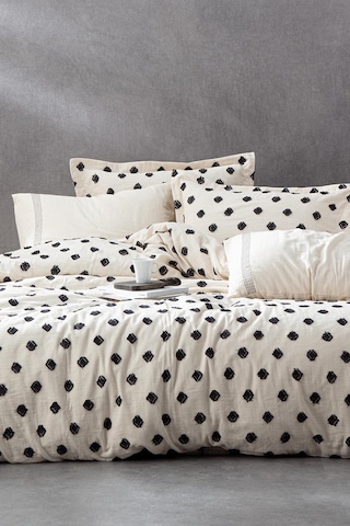 Ecocotton İmre Siyah Çift Kişilik %100 Organik Pamuk Müslin Nevresim Takımı