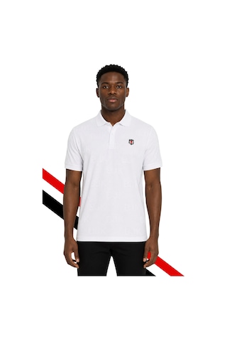 Beşiktaş Lisanslı Beyaz Polo T-shirt Lazer Kutu Beyaz Lzr