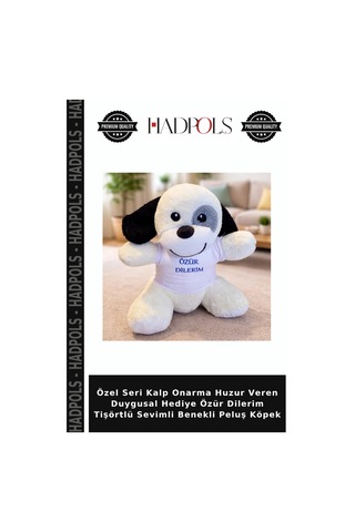 Özel Seri Kalp Onarma Huzur Veren Duygusal Hediye Özür Dilerim Tişörtlü Sevimli Benekli Peluş Köpek Çok Renkli