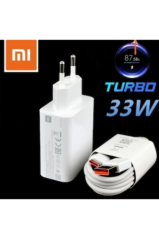 Gregoss Xiaomi Ve Poco 33 Watt 5a Mdy 11 Ez Turbo Şarj Aleti Başlık+kablo Set Kutusuz Turuncu Uçlu
