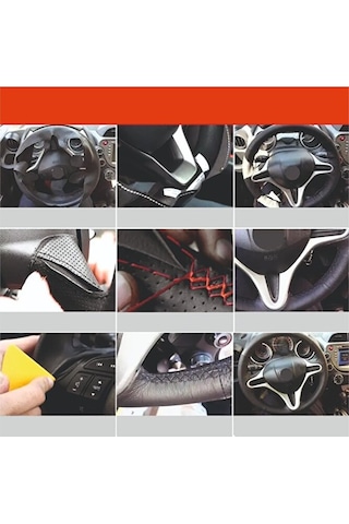 Renault Megane 1 Uyumlu Araca Özel Dikmeli Direksiyon Kılıfı Soft Nokta Düz siyah