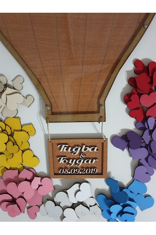 Hdrlazerdizayn Ahşap Balon Model Anı Defteri Pano