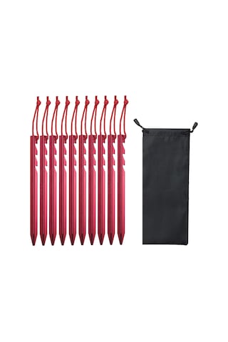 Dolıty 10 Adet Çadır Kazıkları Bahçecilik Açık Kırmızı Kırmızı