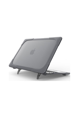 Ally Macbook Air 13 A1369 A1466 Şeffaf Standlı Koruyucu Kılıf Gri