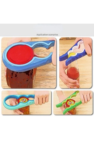 Taşınabilir Kavanoz Açacağı, Kolay Kavrama Şişe Açacağı Çevirerek Açılan Kapak Hızlı Açma Yemek Pişirme Günlük Kullanım Zayıf Eller Ve Artritli Eller İçin Turuncu