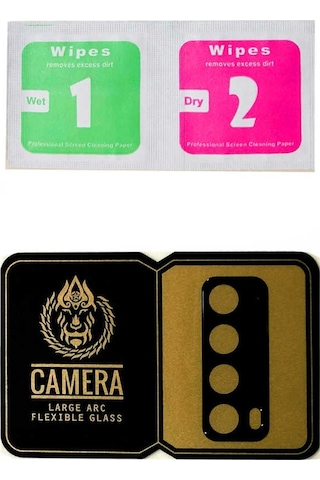 Huawei P Smart 2021 Golden Turtle Seramik Kamera Lens Koruyucu Siyah