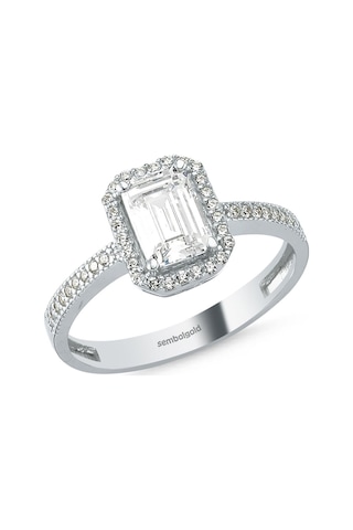 Baget Beyaz Altın Tektaş Yüzük 1,00 Karat 399604181