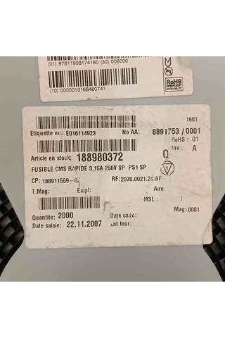 2070.0021.24 3.15a Smd Sigorta 3 Adet