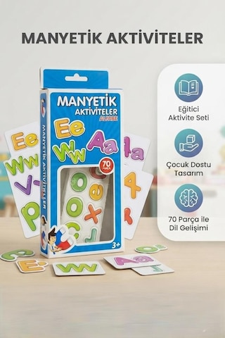 Manyetik Alfabe Seti 70 Parça Eğitici Harfler Ve Okul Öncesi Dil Gelişimi Destekleyen Oyun