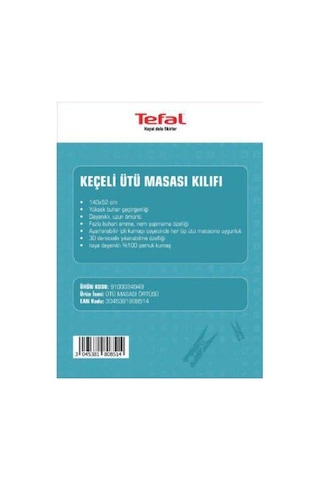 Tefal Ütü Masası Kılıfı Bezi (altı Keçeli Üstü %100 Pamuk)